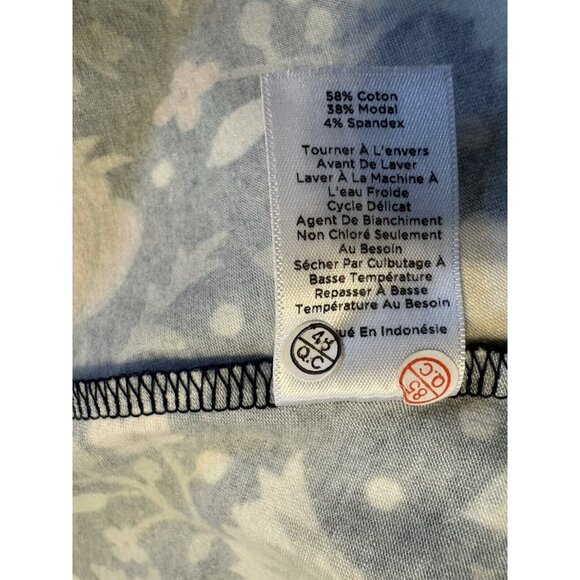 Talbots Maxi Dress L Large Paisley Sleeveless Blue Pink Stretch Washable NEW - Picture 12 of 12